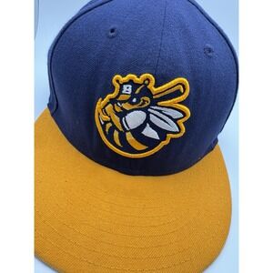 Burlington Bees Minor League Baseball Iowa MiLB ~ Blue Fitted Hat Cap Size 7 1/8